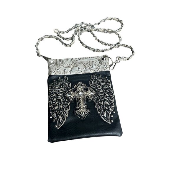 Le Chic Bag Handbags - The Chic Bag Designer Crossbody Bag Embellished Angel Wings and Cross Small